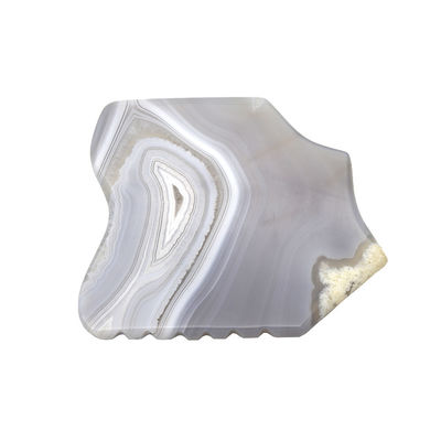 Strumenti di massaggio su tavola Guasha per la cura di pietre Scraper Tavola massaggiatore facciale per il ringiovanimento facciale Grigio Agate Gua Sha