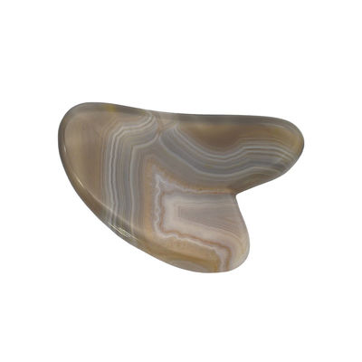 8*5*0.4cm Tavola tradizionale a forma di raschietto Guasha per massaggio facciale Strumento di massaggio grigio Colore cuore Agata Gua Sha Terapia di agopuntura