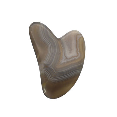 8*5*0.4cm Tavola tradizionale a forma di raschietto Guasha per massaggio facciale Strumento di massaggio grigio Colore cuore Agata Gua Sha Terapia di agopuntura