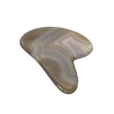 8*5*0.4cm Tavola tradizionale a forma di raschietto Guasha per massaggio facciale Strumento di massaggio grigio Colore cuore Agata Gua Sha Terapia di agopuntura