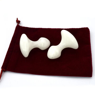 Logo personalizzato White Jade Gua Sha Massage Tool per faccia e collo dolore alleviamento pietra di massaggio