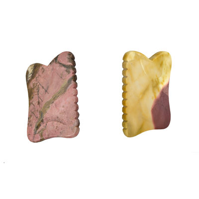 Nero 7*5,5*0,5cm Rhodonite o Mookaite Giada Gua sha board guasha Stone Scraping Guasha Massaggi per la cura del viso