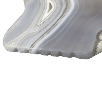 Cura della salute del corpo Agate grigio a strisce Giada Gua Sha Pietra Guasha Tavola Massaggio personalizzato Strumento di terapia di raschiatura per viso e corpo