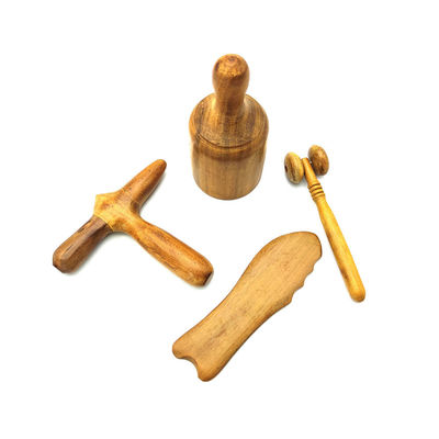 Massaggio martello in legno Gua Sha raschiatura Massaggio Guasha Strumenti di massaggio tradizionale Cupping per il corpo e massello in legno