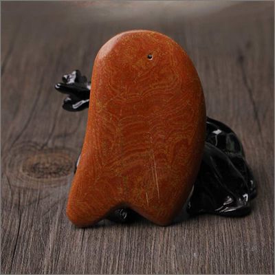 Strumento di Gua Sha di Pietra Bian Rossa Per Raschiare Massaggiatore Corpo 10,5cm*6cm*0,7cm Lunghezza