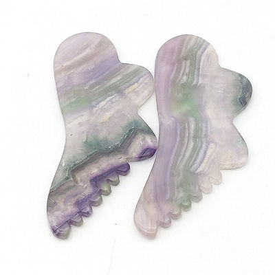 Cura della salute personale 95*45mm Colorato Fluorite Gua Sha Per Massaggio della pelle del viso e del corpo Strumento per il trattamento di agopuntura SPA