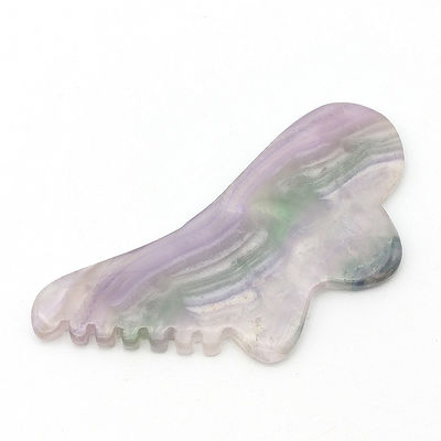 Cura della salute personale 95*45mm Colorato Fluorite Gua Sha Per Massaggio della pelle del viso e del corpo Strumento per il trattamento di agopuntura SPA