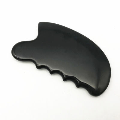 OEM ODM Terapia nera naturale Bian Stone Guasha Strumenti di massaggio scraping Gua Sha Per il corpo 11,5 * 6 * 0,8cm