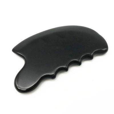 OEM ODM Terapia nera naturale Bian Stone Guasha Strumenti di massaggio scraping Gua Sha Per il corpo 11,5 * 6 * 0,8cm