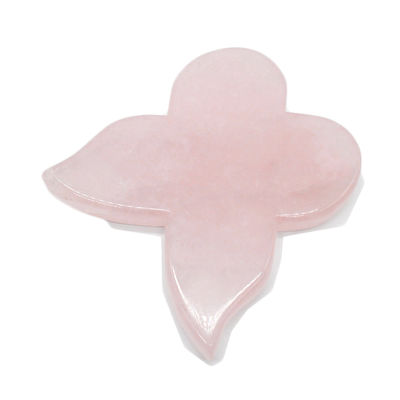 Strumento di bellezza personale 90mm Tavola Guasha di farfalla rosa con Gemstone Rose Quartz Gua Sha