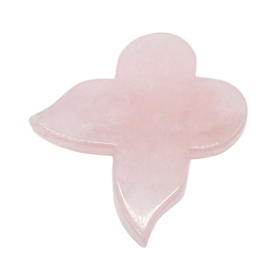 Strumento di bellezza personale 90mm Tavola Guasha di farfalla rosa con Gemstone Rose Quartz Gua Sha