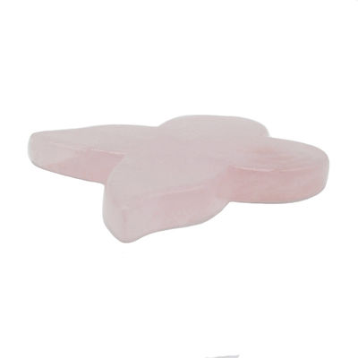 Strumento di bellezza personale 90mm Tavola Guasha di farfalla rosa con Gemstone Rose Quartz Gua Sha