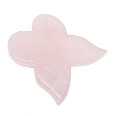 Strumento di bellezza personale 90mm Tavola Guasha di farfalla rosa con Gemstone Rose Quartz Gua Sha