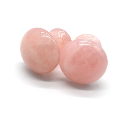 MM Dimensione Rose Quartz Massage Stone Hot Mushroom Shape Stone Massage Kit per Spa e Bellezza OEM