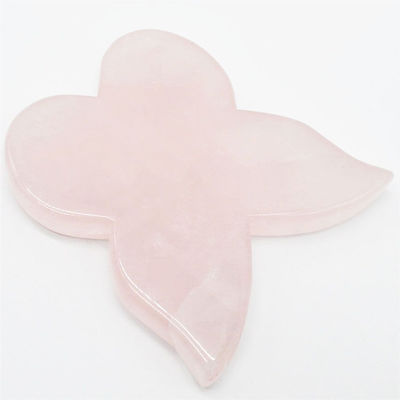 Il migliore naturale Rose Quartz Guasha Strumenti per massaggiatore farfalla Guasha massaggiatore OEM ODM