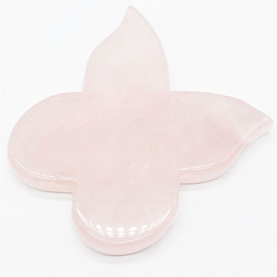 Il migliore naturale Rose Quartz Guasha Strumenti per massaggiatore farfalla Guasha massaggiatore OEM ODM