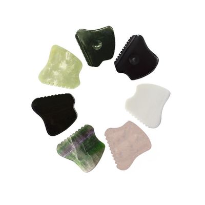 Modalità strumento di raschiatura Guasha naturale Bian Stone Facial No abk-204 Private Label Gua Sha Jade Therapy Strumenti di massaggio facciale