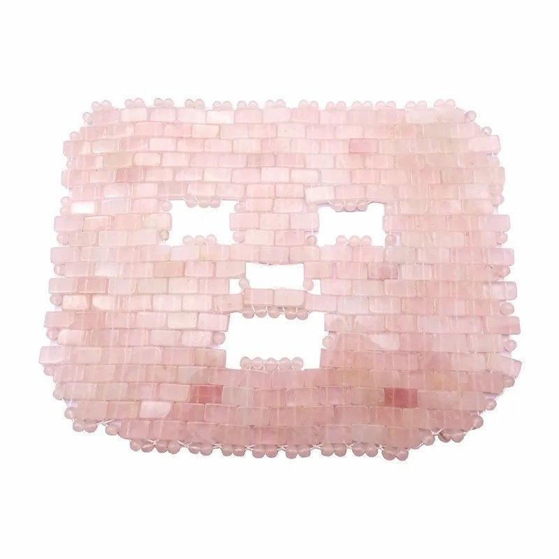 7.4*9.25inch Rose Quartz Jade Maschera Massaggiatore Occhi Mascheratore Faccia Pietra Naturale Mascheratore Sonno Maschera Per Bellezza Massaggio Funzione