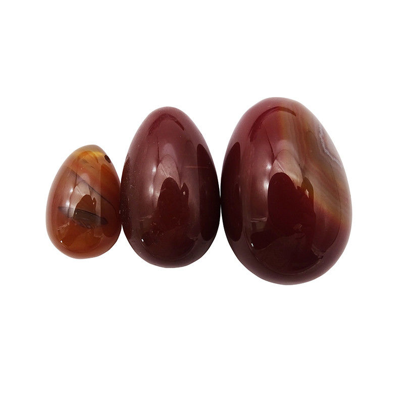 Caratteristica regionale Uova Yoni Agata rossa Gemma naturale Uova di giada Per le donne Esercizio di Kegel