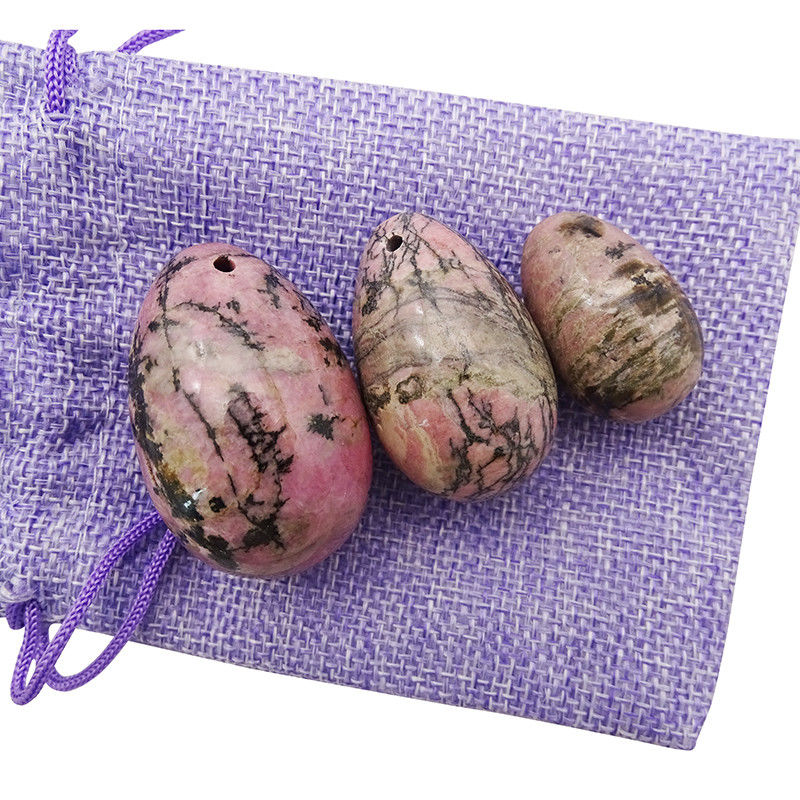 Esercizi di Kegel Pietre preziose Giada calda Rhodonite Pietra di palma Yoni Uova per donne Allenamento muscolare pelvico in 3 dimensioni
