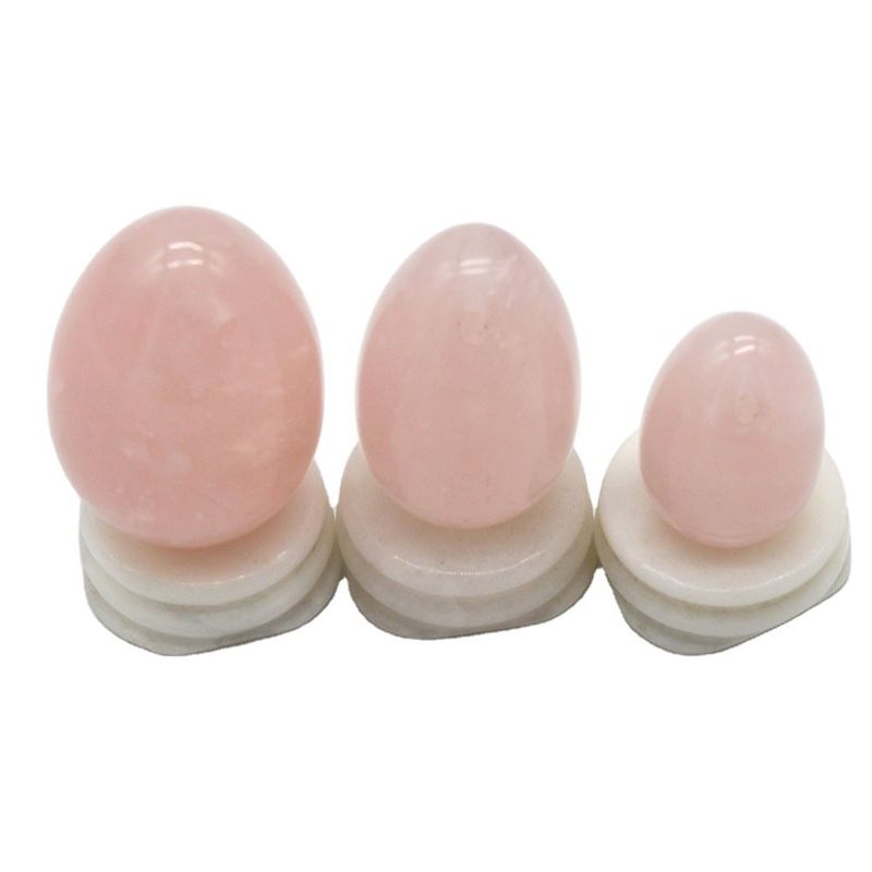 Uova rosa lucidate Yoni Quartz Uova di gemme naturali per attrezzature sportive