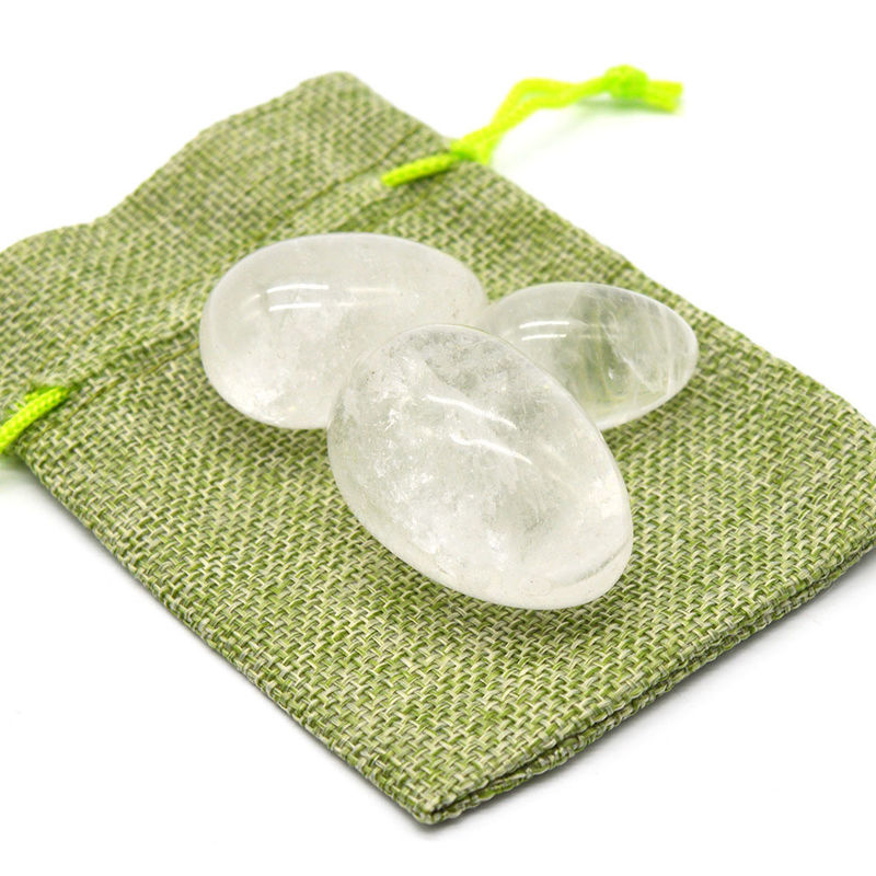 Crystal Clear Rock Quartz Yoni Uova Tecnica lucidata OEM Accepted Natural Gemstone Chakra Healing Lapidary