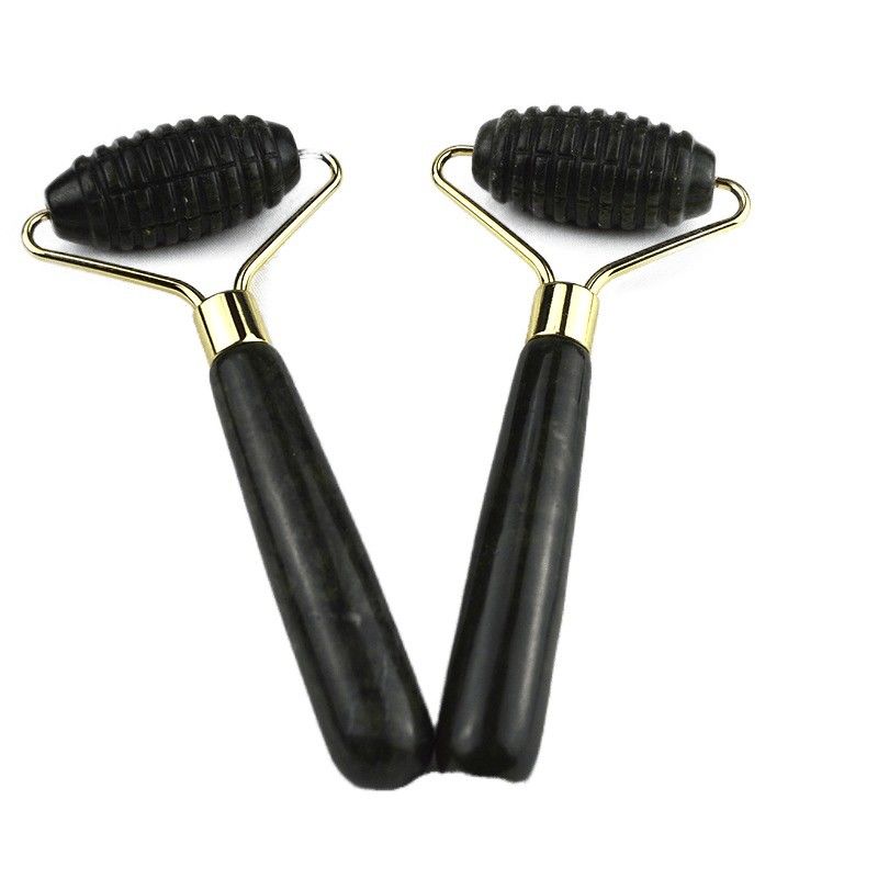 Disponibile il logo personalizzato Spikey naturale Xiuyan Giada Facial Guasha Roller Massaggiatore Faciale Per Massaggio della Pelle Gua Sha Strumenti di Bellezza Per Donne