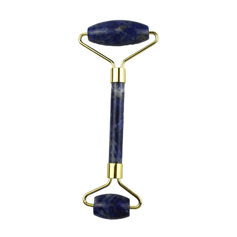 Massaggio Faciale Prodotto di Bellezza Massaggiatore Occhi Testa Blu Sodalite Facial Roller Giada Gua Sha Strumento Per la Cura della Pelle Con Logo Personalizzato