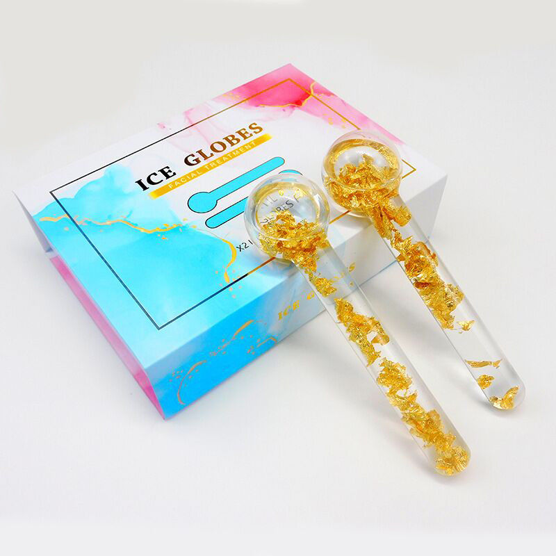 Giochi di ghiaccio di raffreddamento 24K oro massaggiatore per il viso per le routine di bellezza quotidiana per ridurre gonfiore del viso e cerchi neri
