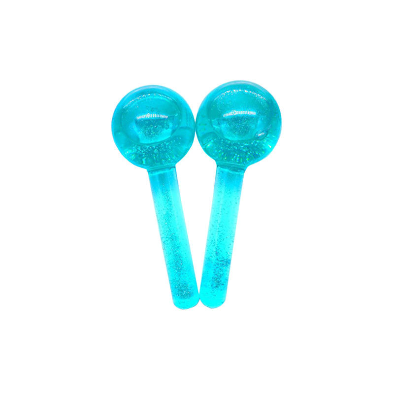 Strumento anti-invecchiamento per massaggiare il viso Giochi di ghiaccio Glitter per raffreddare il viso collo e occhi Stringere la pelle vetro borosilicato