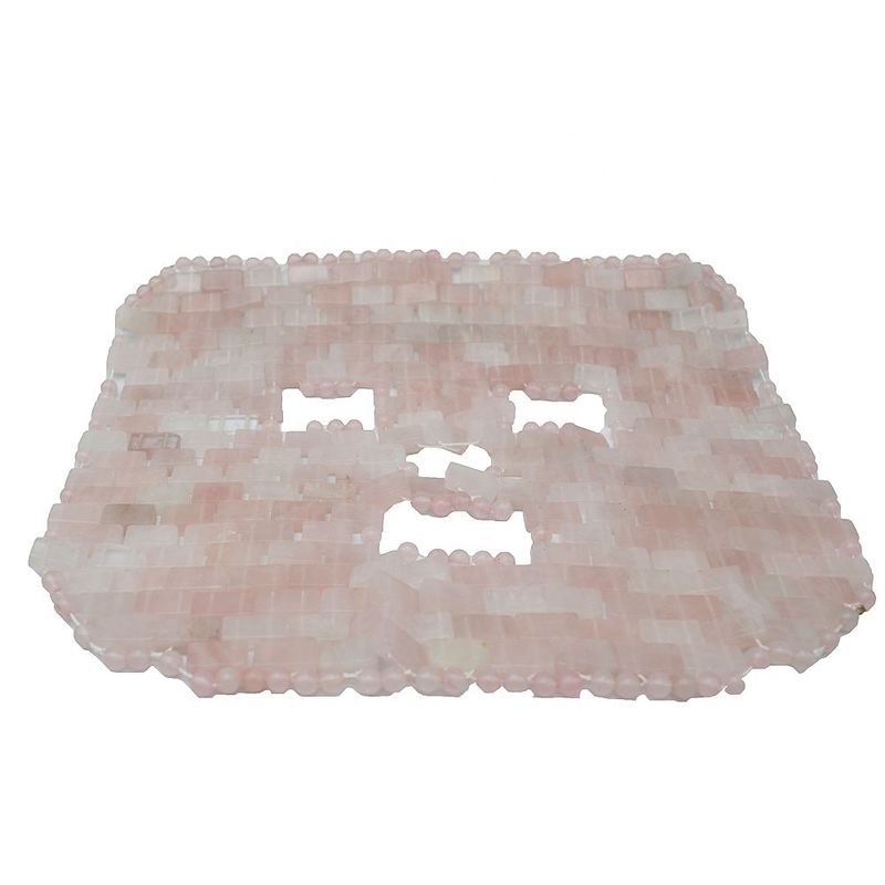 Maschera per il viso lucidata Maschera per il sonno in gioiello naturale Giada Maschera per il sonno rosa Quarzo Occhio Anti-invecchiamento Caldo o freddo Utilizzando la pietra