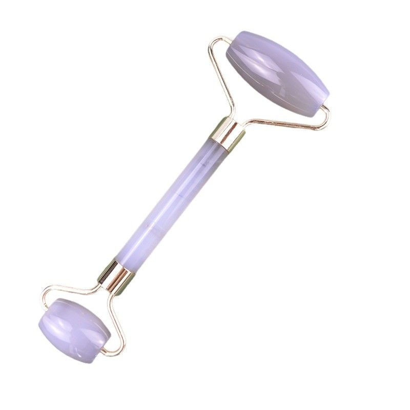 Agate naturale Facial Jade Roller Gua Sha Massaggiatore per la pelle del viso Strumenti di bellezza anti-invecchiamento Funzione Massaggio muscolare