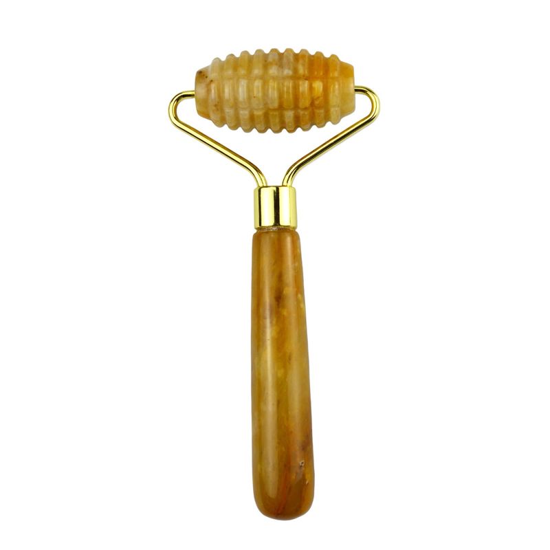 Massaggiatore Faciale Giallo Giada Custom Gemstone Giada Roller per il Massaggio del Volto e del collo