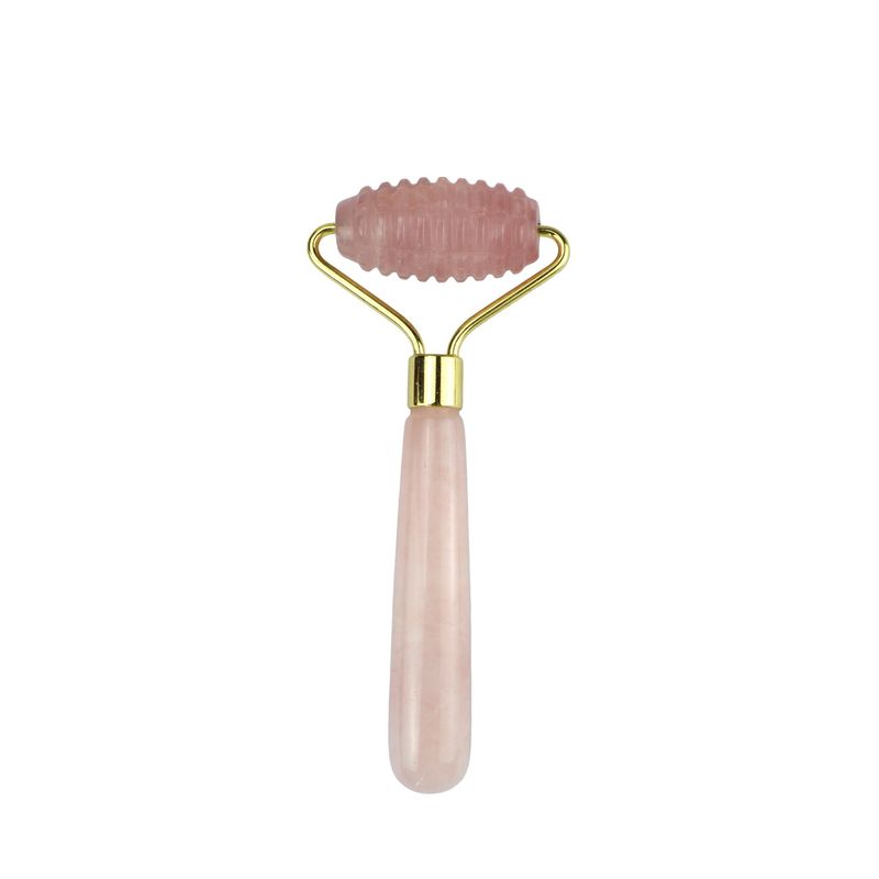 Strumento di massaggio facciale 100% Quarzo Rosa Naturale Gua Sha Jade Roller per la cura della pelle e massaggi