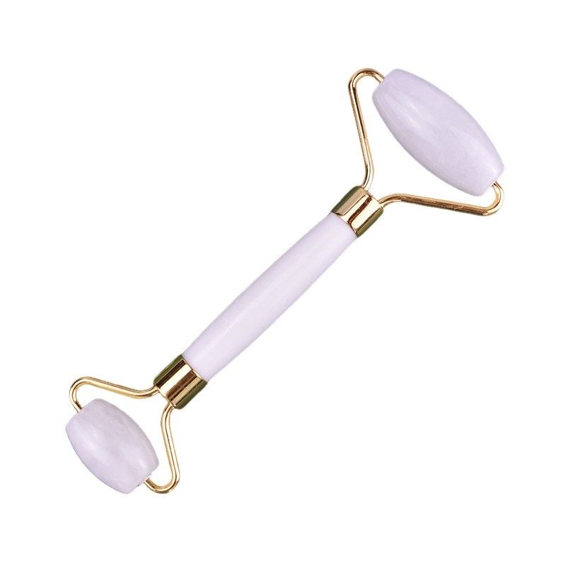 Roller naturale di giada bianca Guasha Massaggiatore di bellezza facciale Strumenti di massaggio facciale Gua Sha Anti-invecchiamento Logo personalizzato per massaggio facciale
