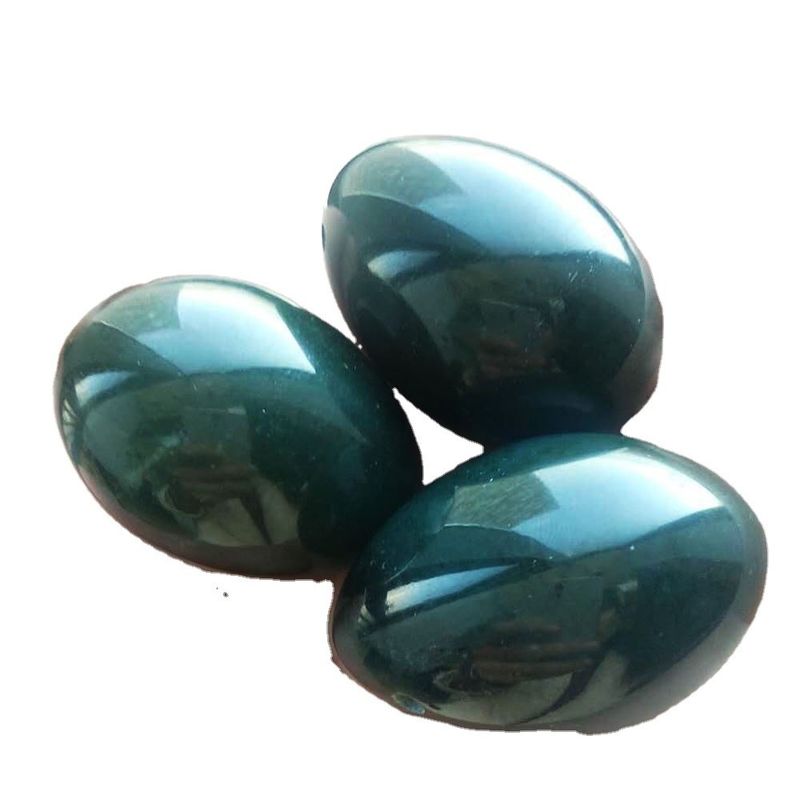 Cristallo perle sciolte materiale verde Nefrite Giada Yoni Uova per la stretta e il rafforzamento vaginale