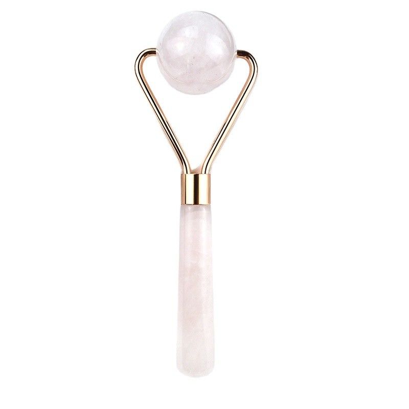 Rose Quartz Facial Ice Roller Guasha 100% naturale cristallo Gua Sha massaggiatore per la bellezza rosa strumento di massaggio del viso rosa cristallo