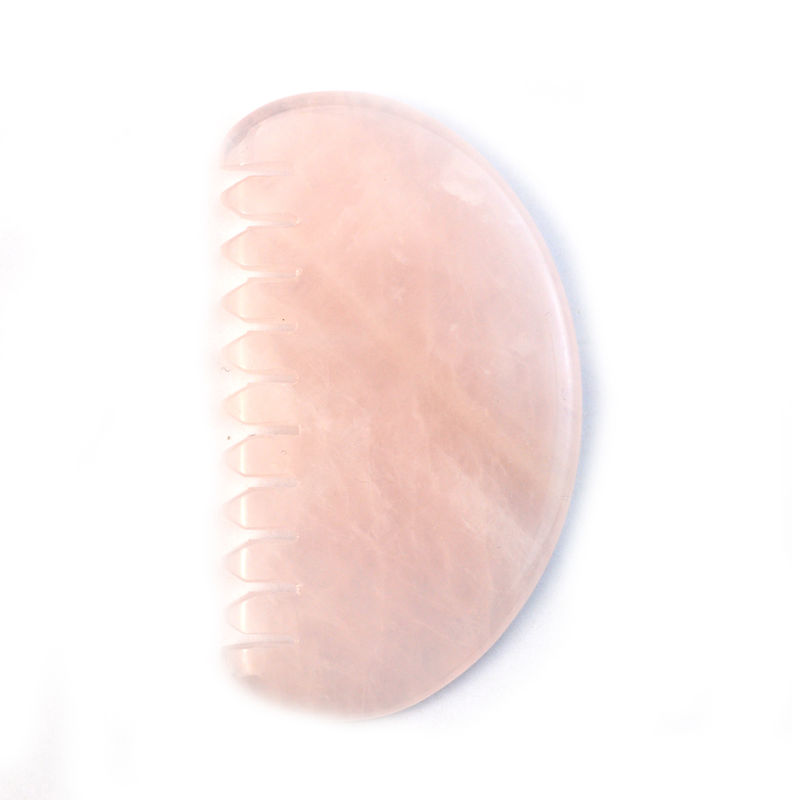 Massaggiatore Faciale Naturale Rosa Quarzo Giada pettine Capelli Gua Sha Strumenti Giada Massaggiatore Scalpo Per Massaggio Terapia Capo Alleviare la Tensione Scalp