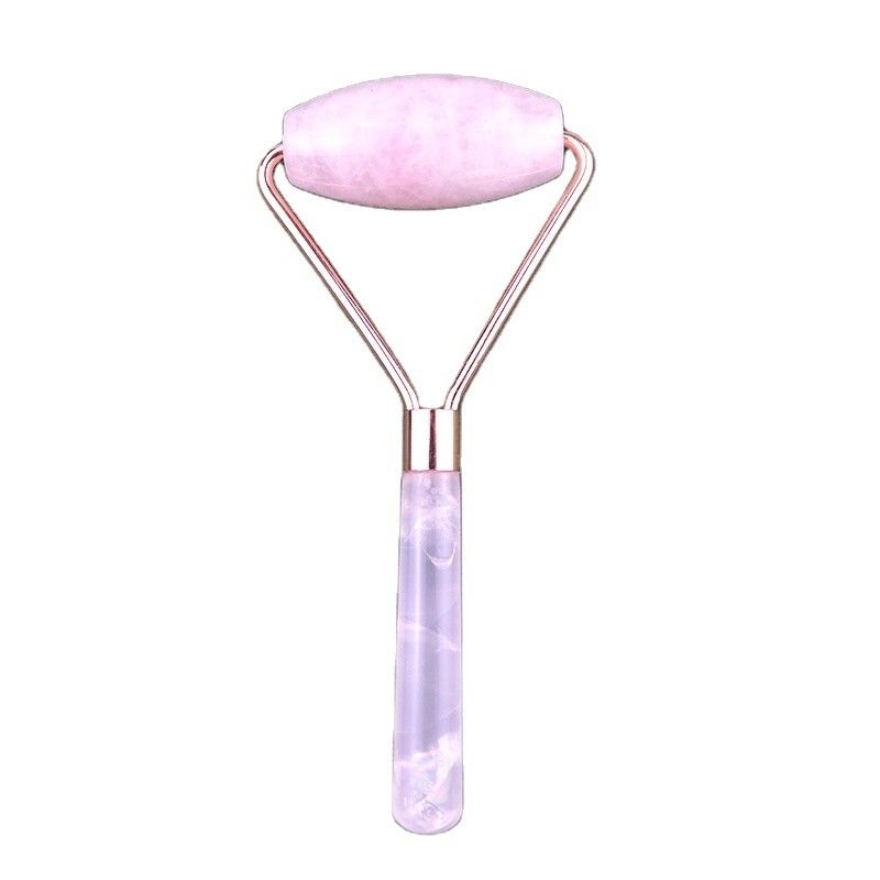 Natural Rose Quartz Face Guasha Massage Roller Gua Sha Jade Roller For Face Anti Aging Therapy Color rosa massaggiatore facciale