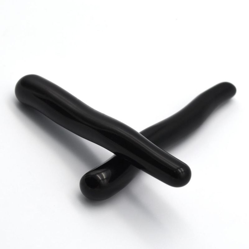 Natura Gemstone Yoni Healing Wands Black Obsidian Curved Massage Wand per la Cura dei Cristalli femminili