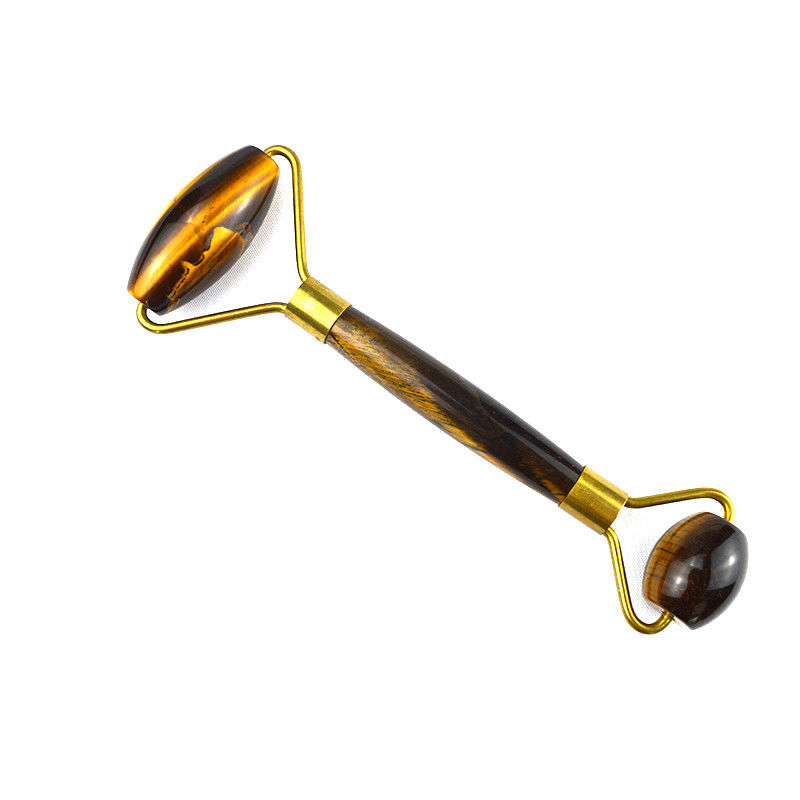 Strumento di massaggio muscolare 2024 Tiger Eye Stone Facial Jade Roller Guasha per viso occhio collo Gua Sha Massaggio Strumenti di bellezza della pelle