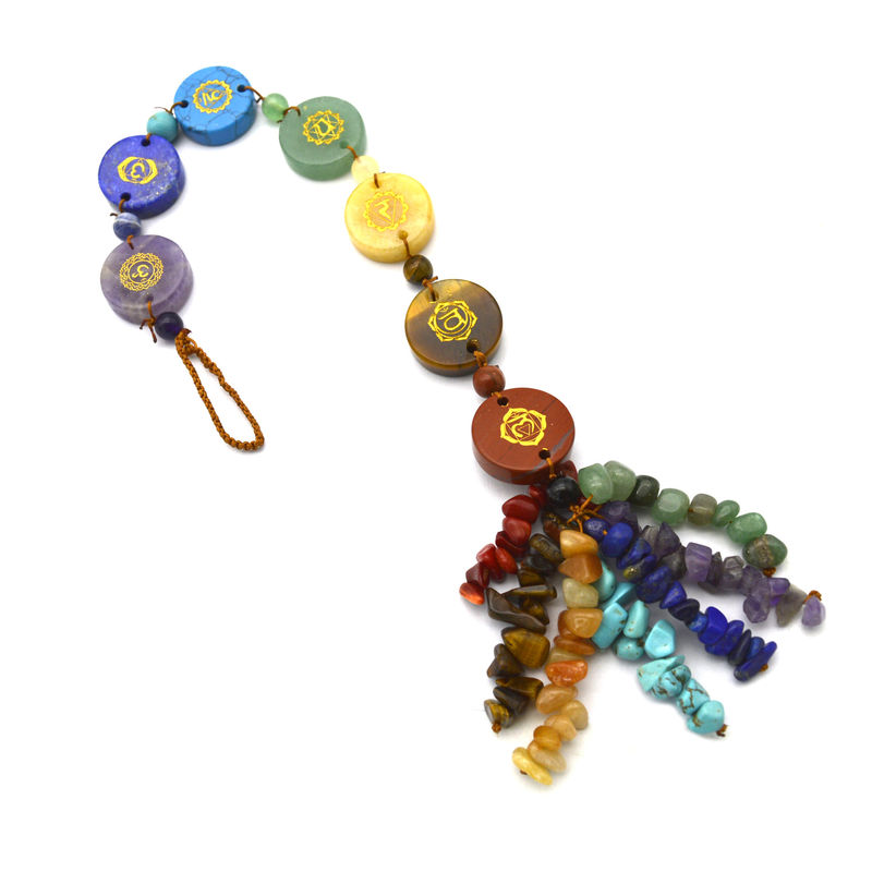 7 pietre del chakra guarigione cristallo palma di tasca pietra Reiki Balancing Pendente per l'equilibrio e l'armonia