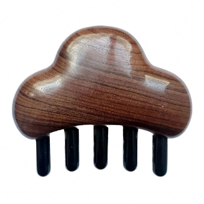 Massaggio corporeo e crescita dei capelli pettine da massaggio in legno di rosa per la testa Gua Sha 8.5*7.5*2.3cm