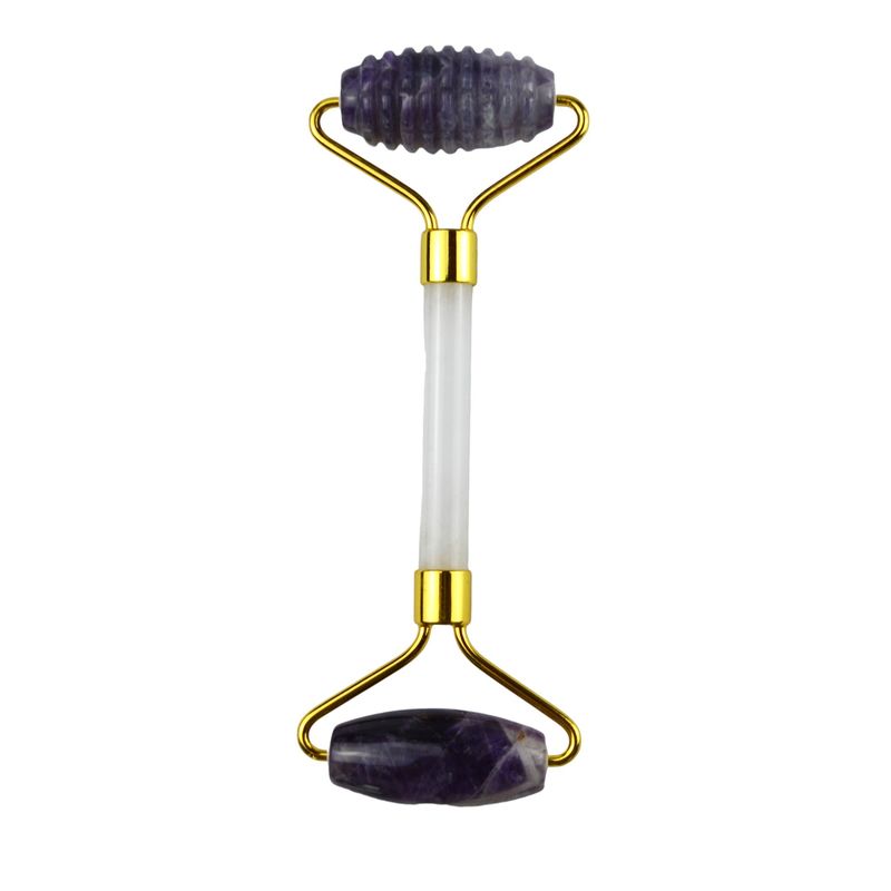 Roller naturale per il viso di ametista e massaggiatore Gua Sha di giada naturale al 100% per il massaggio del viso