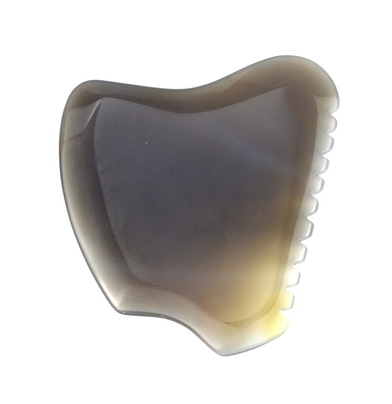 Massaggiatore Faciale Grigio Agata Giada Gua Sha Pietra per Massaggio Personalizzato Strumento di Scraping Terapia
