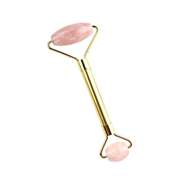 Fin Design Rosa Rosa Quarzo Guasha Facial Roller 100% Cristallo Gua Sha massaggiatore per viso occhio collo massaggio attrezzi di bellezza