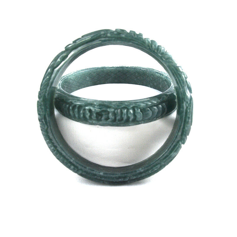 Braccialetti di giada intagliati naturali per donne Tecnica lucidata per attrezzature per la decorazione del corpo