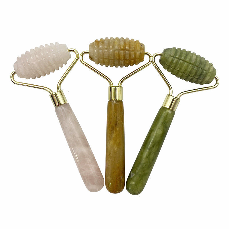 Massaggio facciale a testa singola a punteggio per la bellezza del viso anti-invecchiamento con pietra di giada naturale al 100% e logo personalizzato