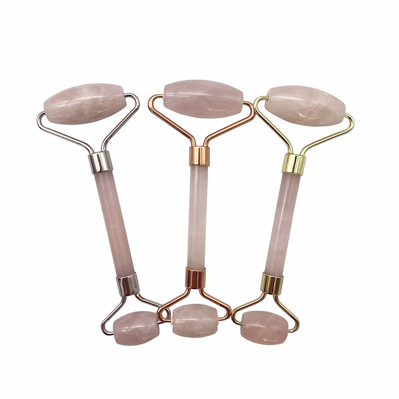 Perfecore Jade Roller Beauty Rose Quartz Guasha Roller Face Neck Gua sha Massage Tool Stone per artigianato e cura della pelle a mano