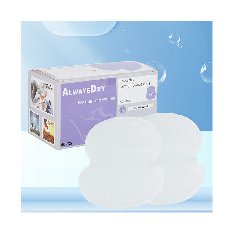 40pcs Ultra-sottile ascelle Adesivo che assorbe il sudore con poliestere di menta Ion argento carta non tessuta in aria SAP Pulpa PE Film